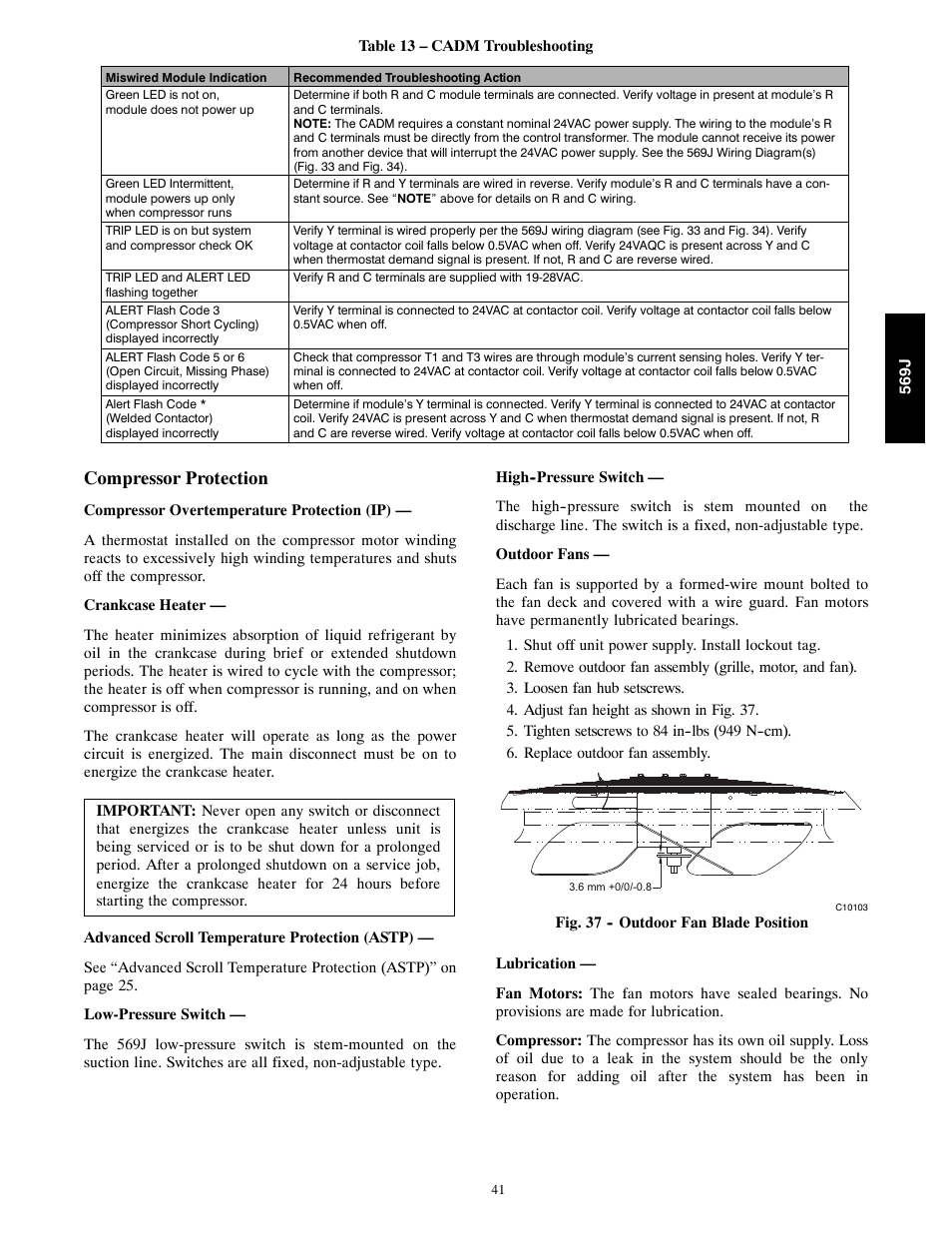 Compressor protection | Bryant 569J User Manual | Page 41 / 56