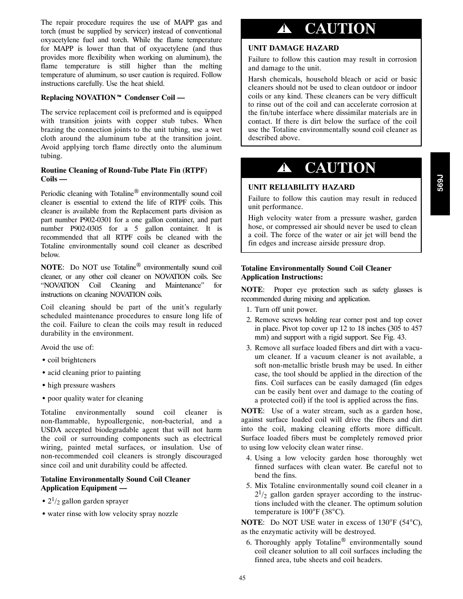 Caution | Bryant 569J User Manual | Page 45 / 56