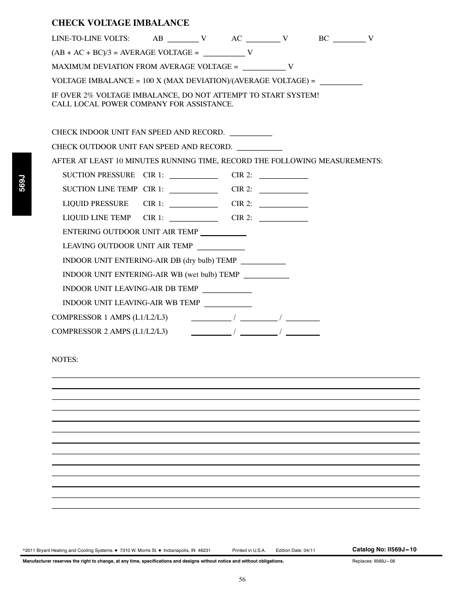 Check voltage imbalance | Bryant 569J User Manual | Page 56 / 56