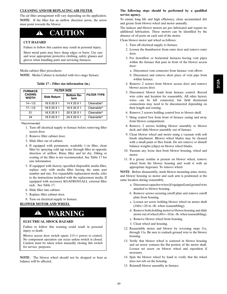 Caution, Warning | Bryant 2-stage Deluxe Induced-Combustion 4-way Multipurpose 120 User Manual | Page 49 / 58