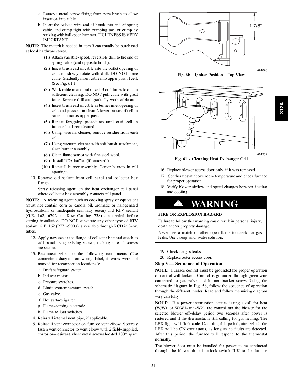 Warning | Bryant 2-stage Deluxe Induced-Combustion 4-way Multipurpose 120 User Manual | Page 51 / 58