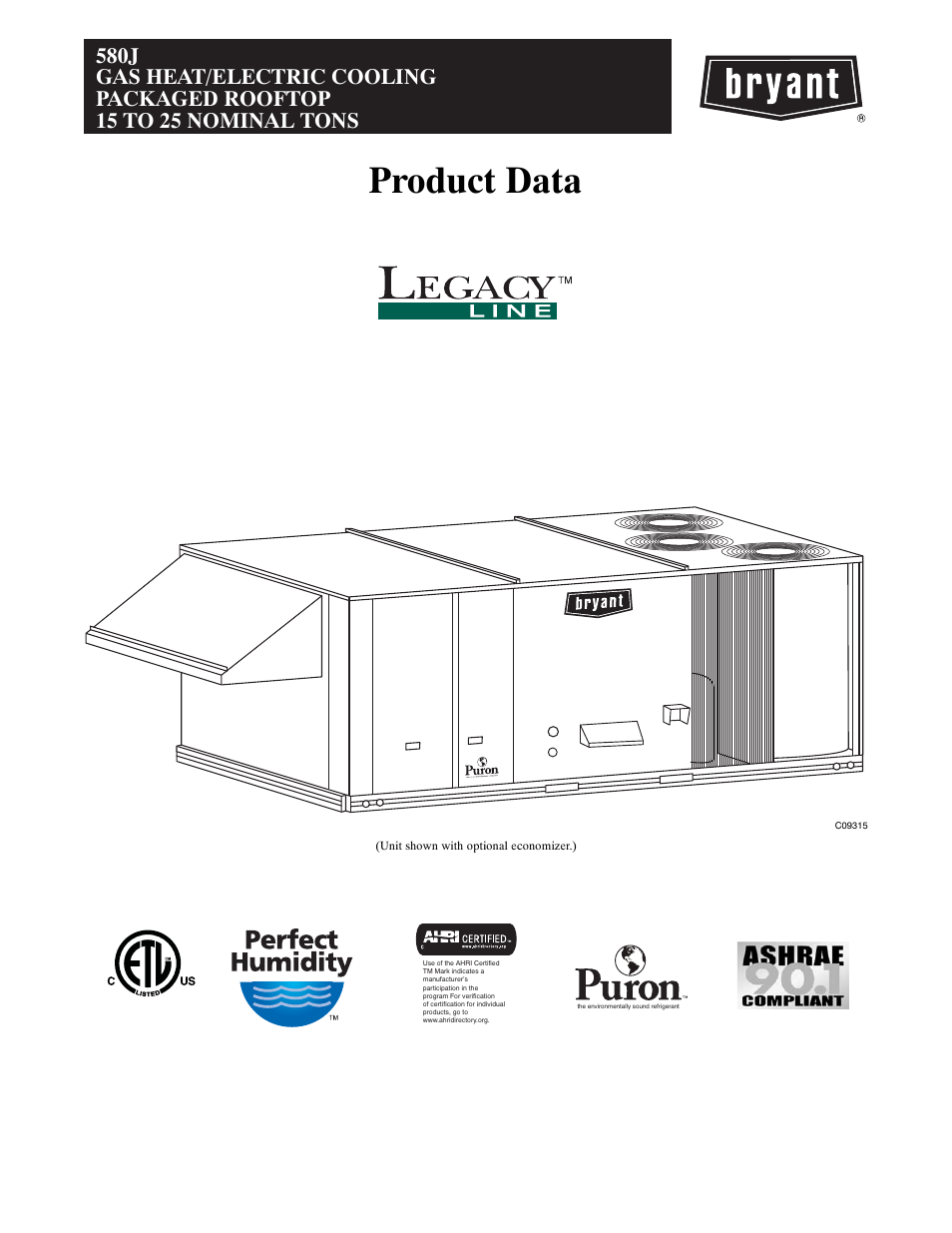 Bryant LEGACY 580J User Manual | 60 pages