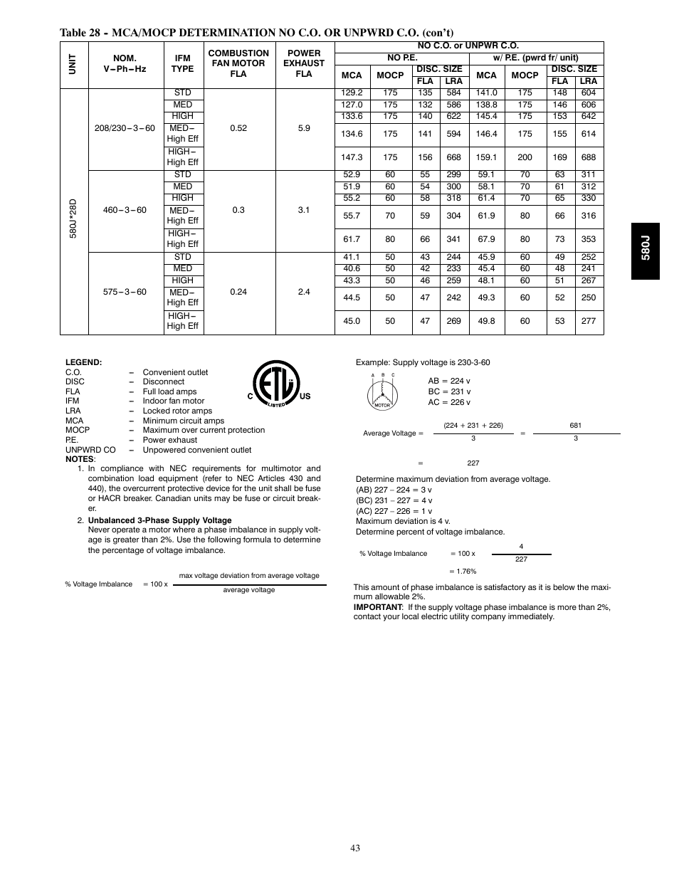 Bryant LEGACY 580J User Manual | Page 43 / 60