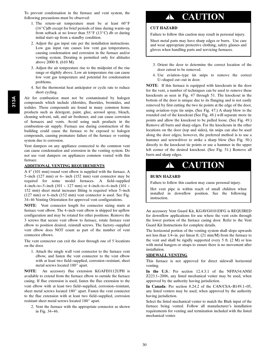 Caution | Bryant 313AAV User Manual | Page 30 / 54