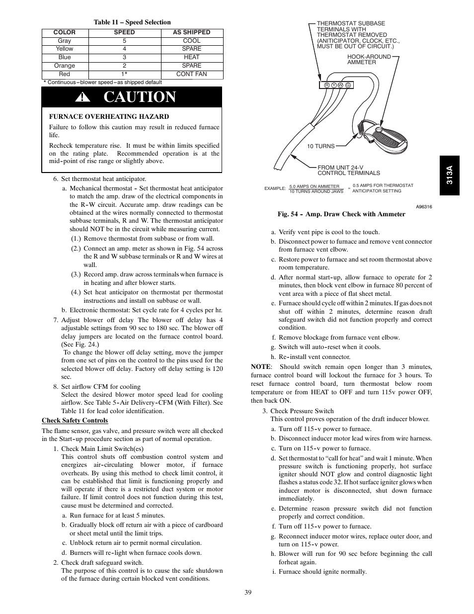 Caution | Bryant 313AAV User Manual | Page 39 / 54