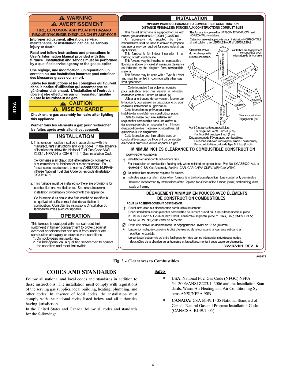 Codes and standards | Bryant 313AAV User Manual | Page 4 / 54