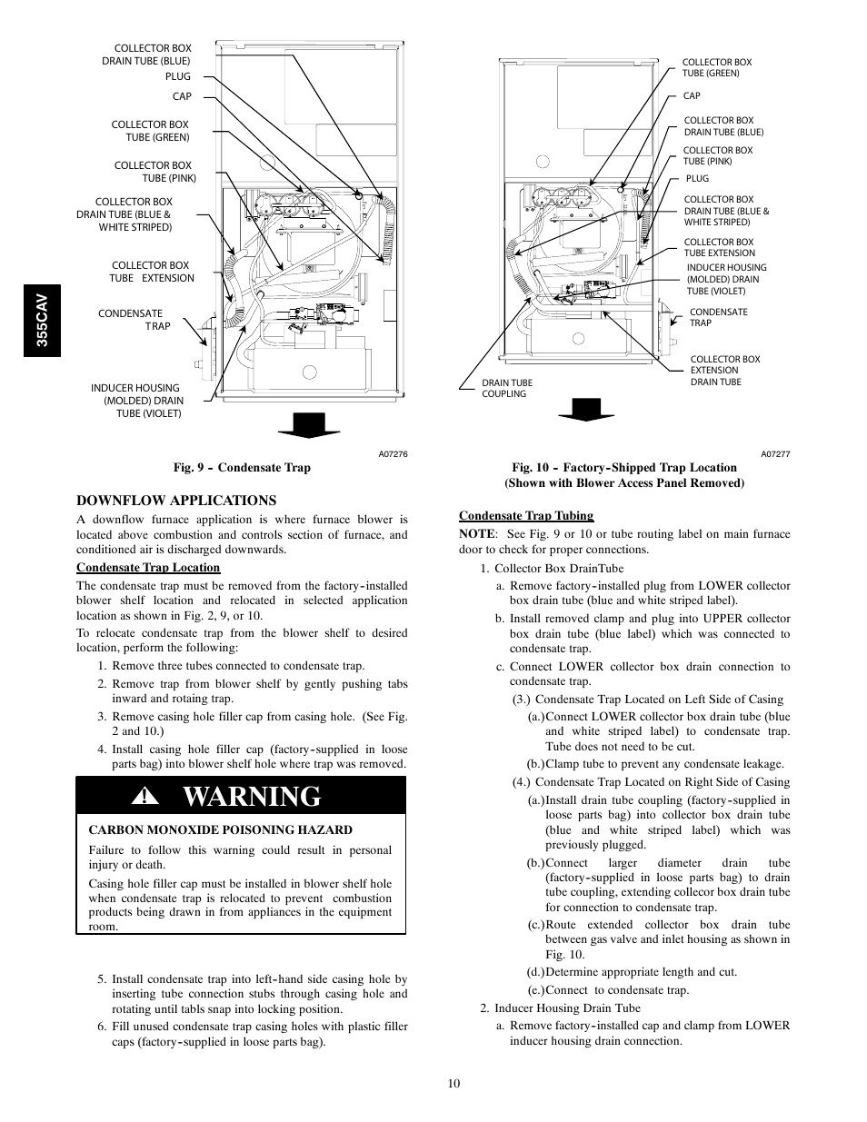 Warning | Bryant Condensing Gas 355CAV User Manual | Page 10 / 60