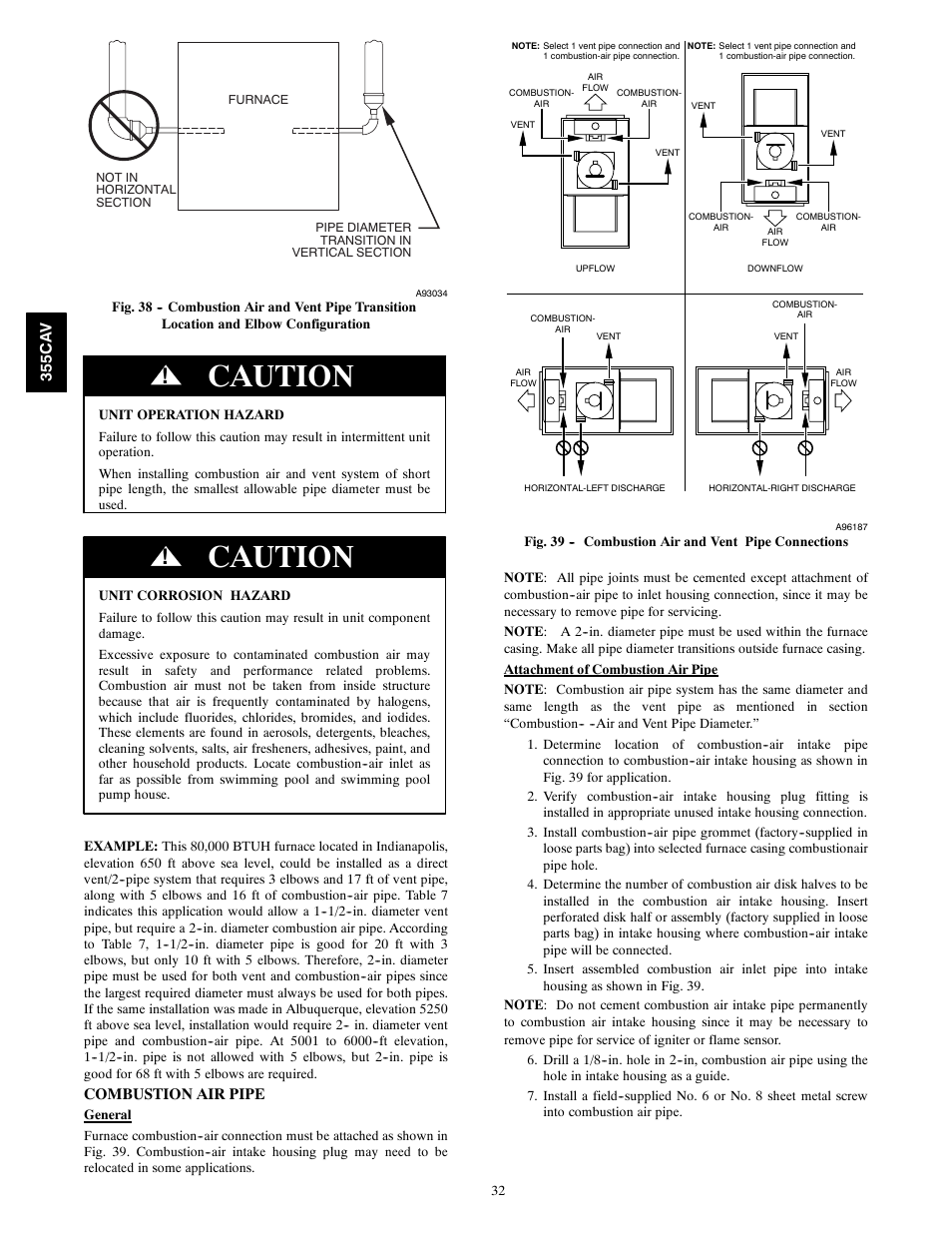 Caution | Bryant Condensing Gas 355CAV User Manual | Page 32 / 60