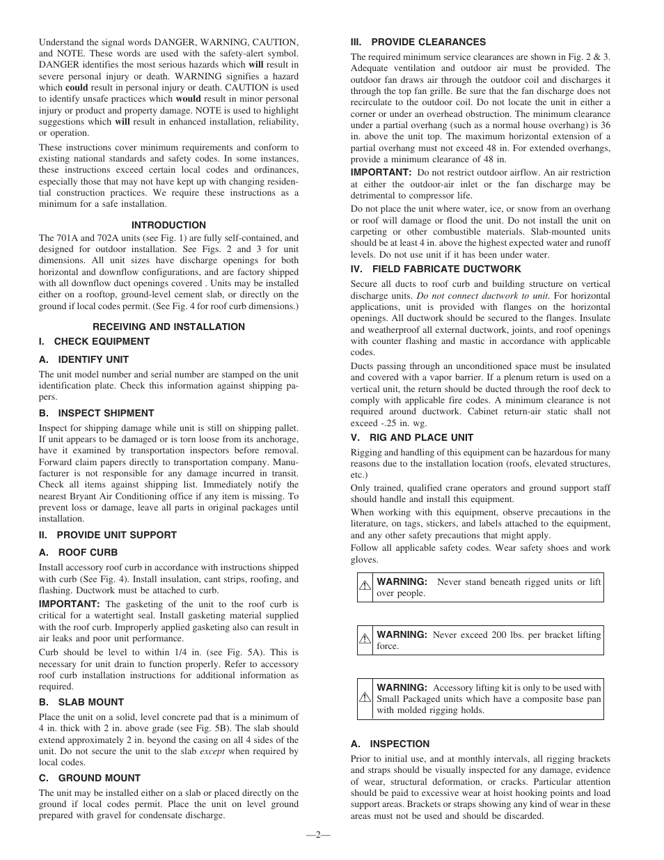 Bryant 701A User Manual | Page 2 / 24