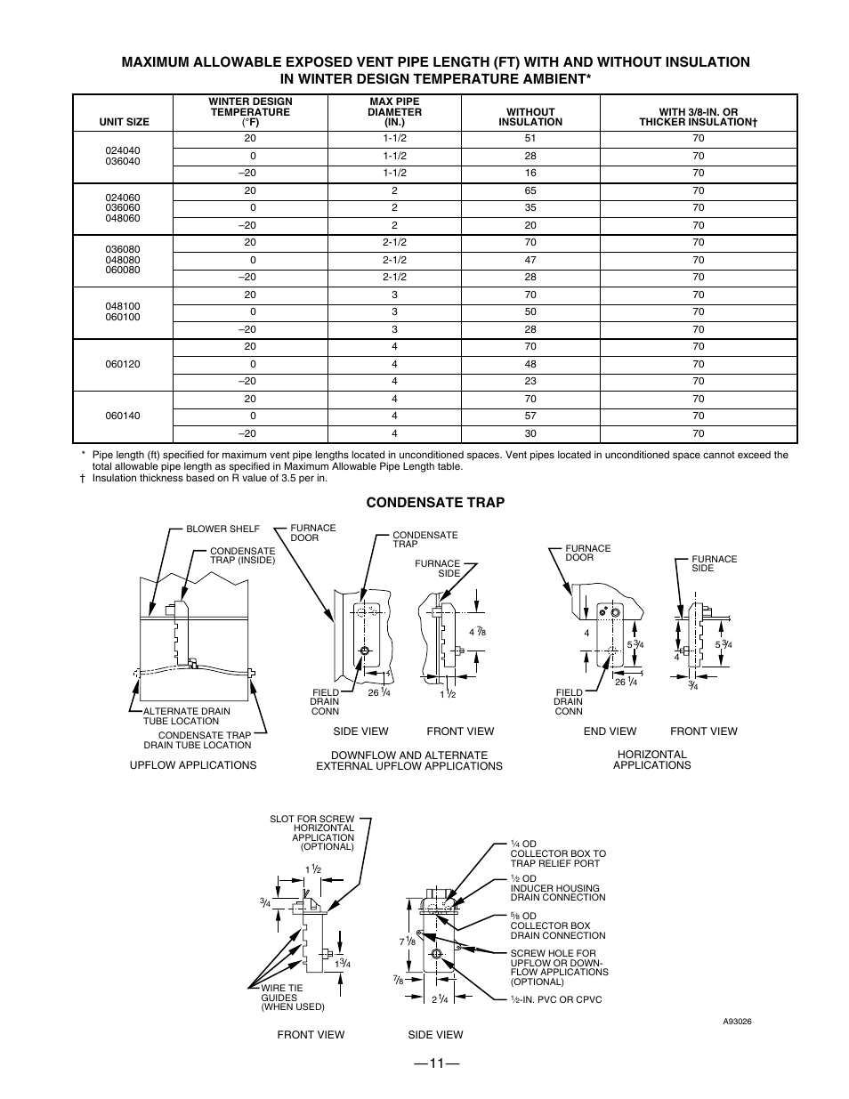 Condensate trap | Bryant 340AAV User Manual | Page 11 / 16