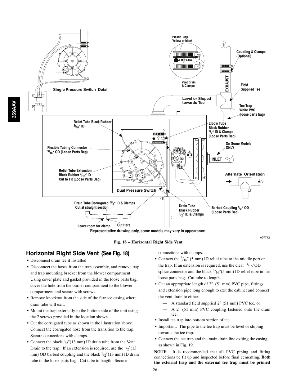 Horizontal right side vent (see fig. 18) | Bryant 4-WAY MULTIPOISE 359AAV User Manual | Page 26 / 44