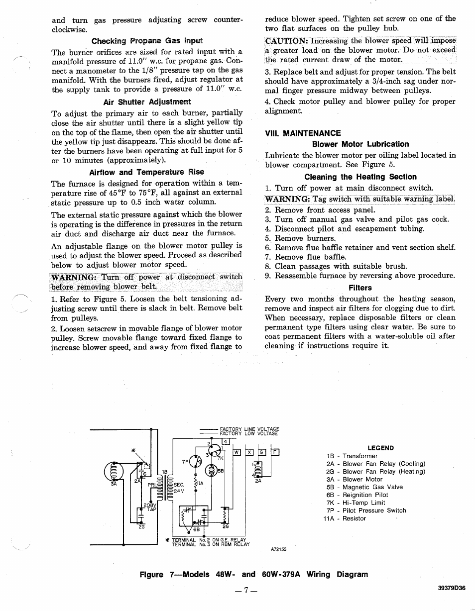 Viii. maintenance, Filters | Bryant Outdoor Heating Unit 379A User Manual | Page 7 / 8