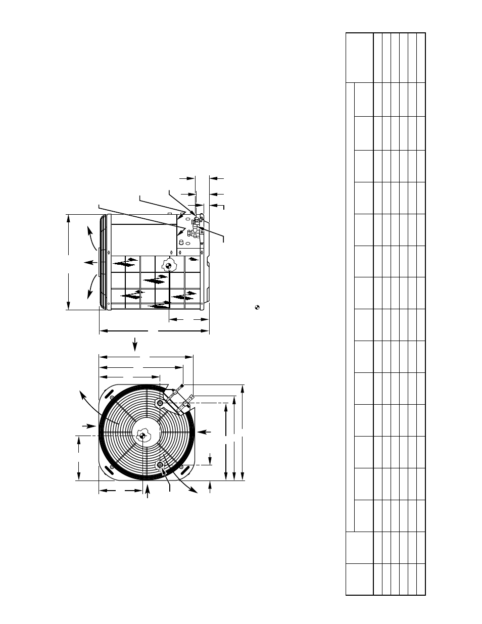 Dimensions, Dimensions (in.) | Bryant Air Conditoner 533A User Manual | Page 2 / 24
