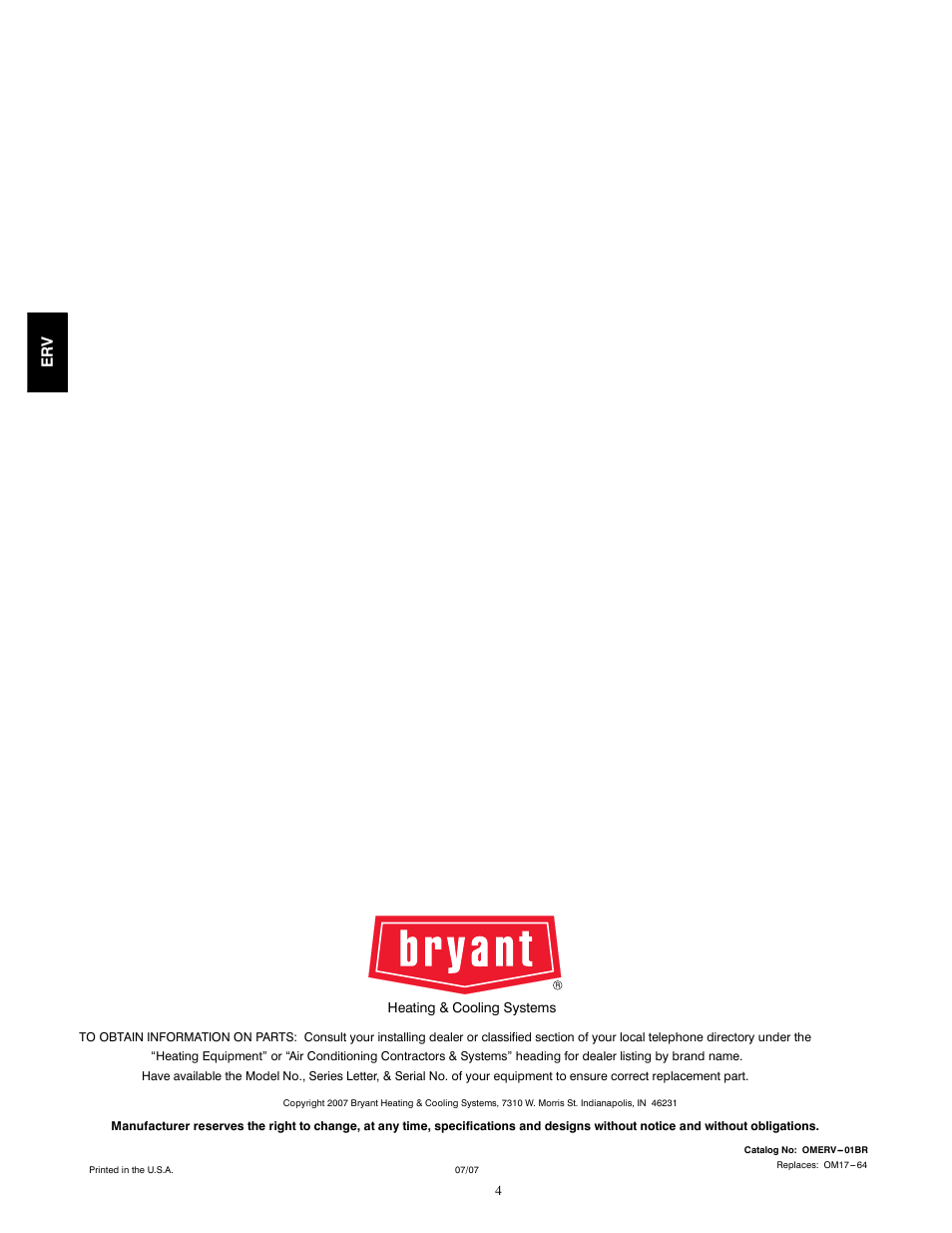 Er v | Bryant ERVBBLHA User Manual | Page 4 / 4