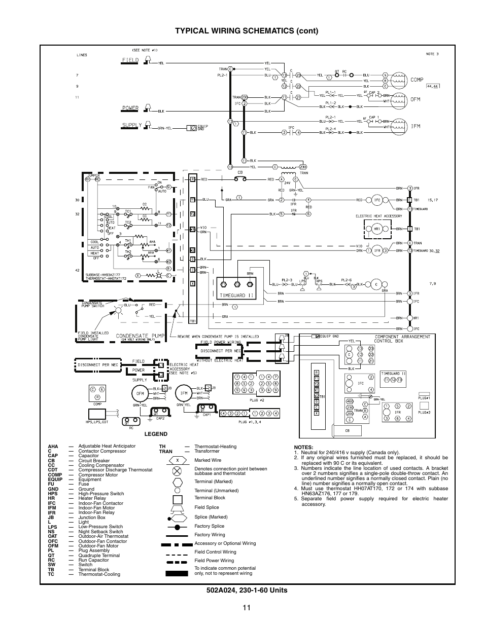 11 typical wiring schematics (cont) | Bryant CeilingPAC 502A User Manual | Page 11 / 16