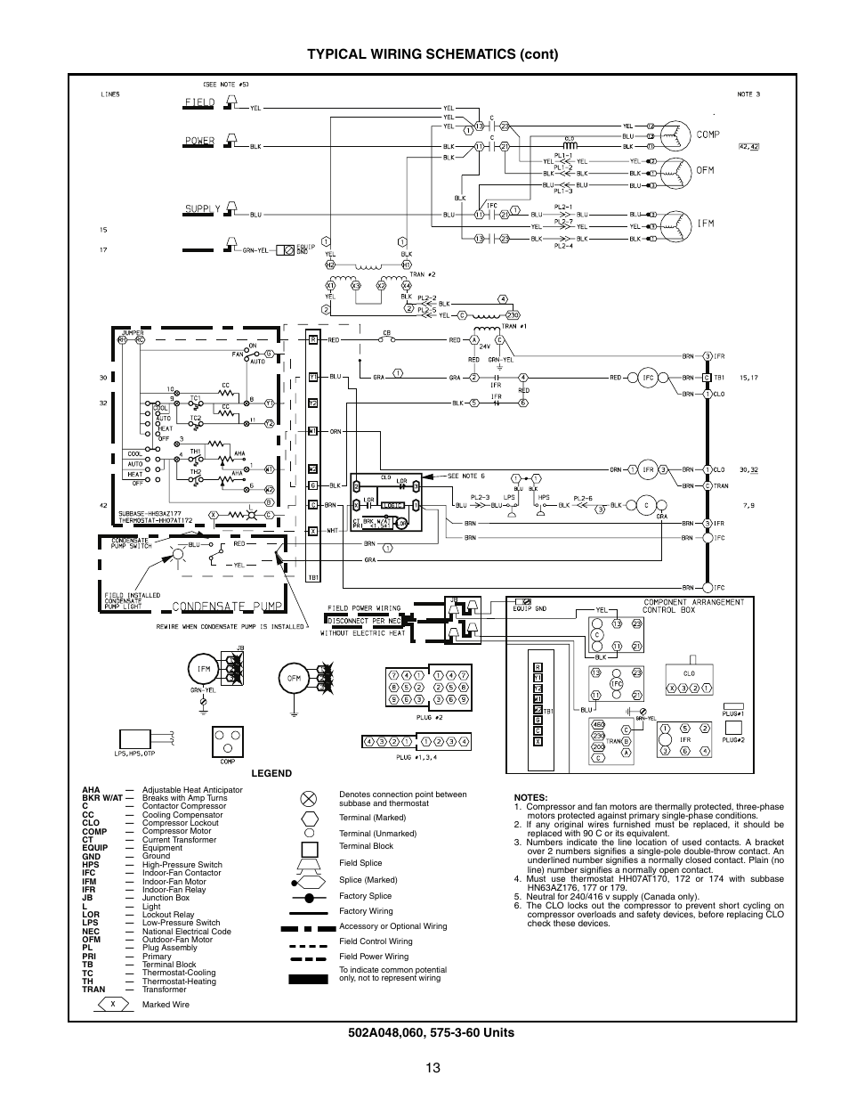 13 typical wiring schematics (cont) | Bryant CeilingPAC 502A User Manual | Page 13 / 16