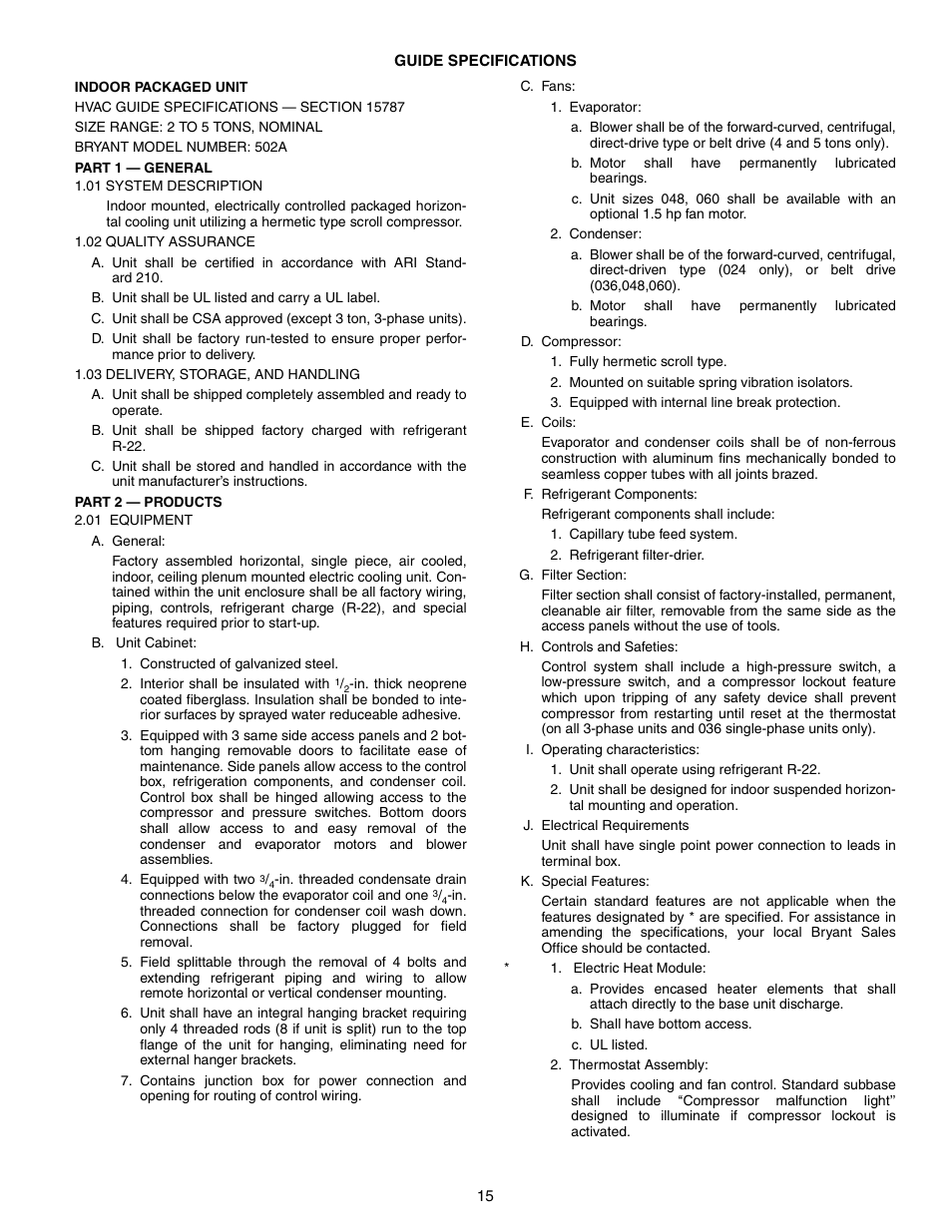 Bryant CeilingPAC 502A User Manual | Page 15 / 16