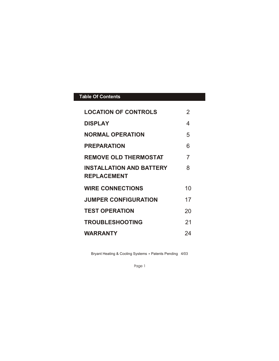 Bryant TSTATBBNQ001 User Manual | Page 2 / 24