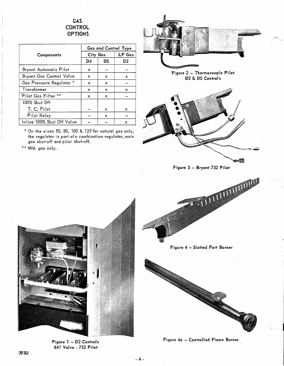 Control, Options, 393u | Bryant Gas Air 393U User Manual | Page 4 / 15