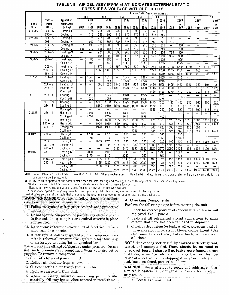 A. checking components | Bryant 585B User Manual | Page 11 / 14