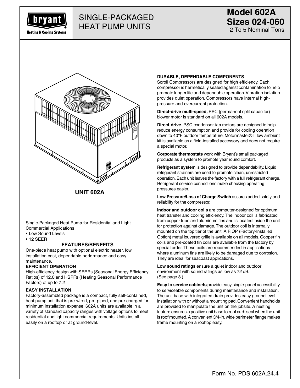 Bryant 602A User Manual | 28 pages