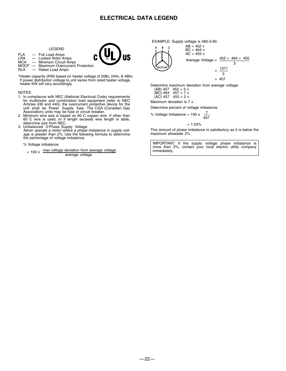 Electrical data legend | Bryant 602A User Manual | Page 22 / 28