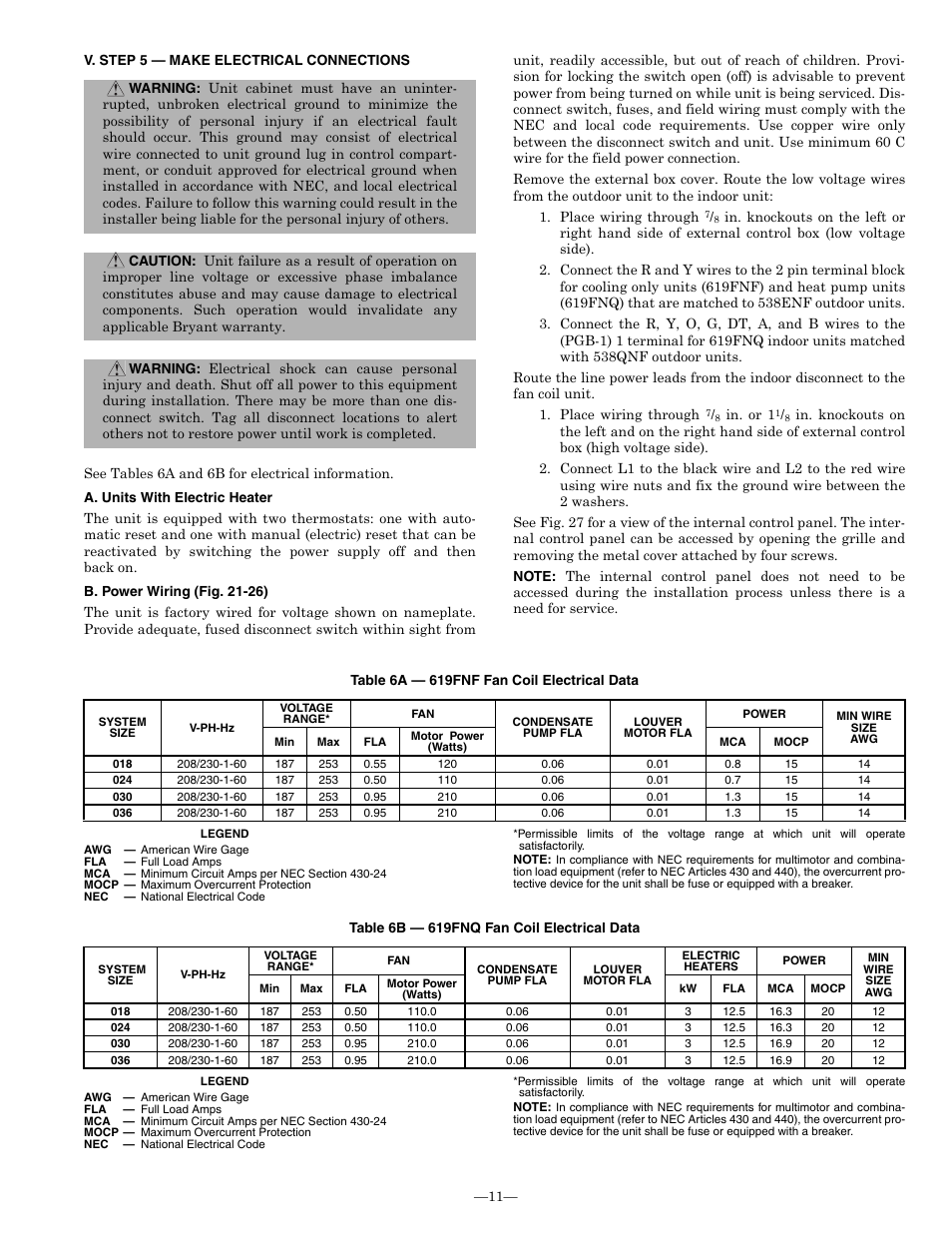 Bryant 619FNQ User Manual | Page 11 / 24
