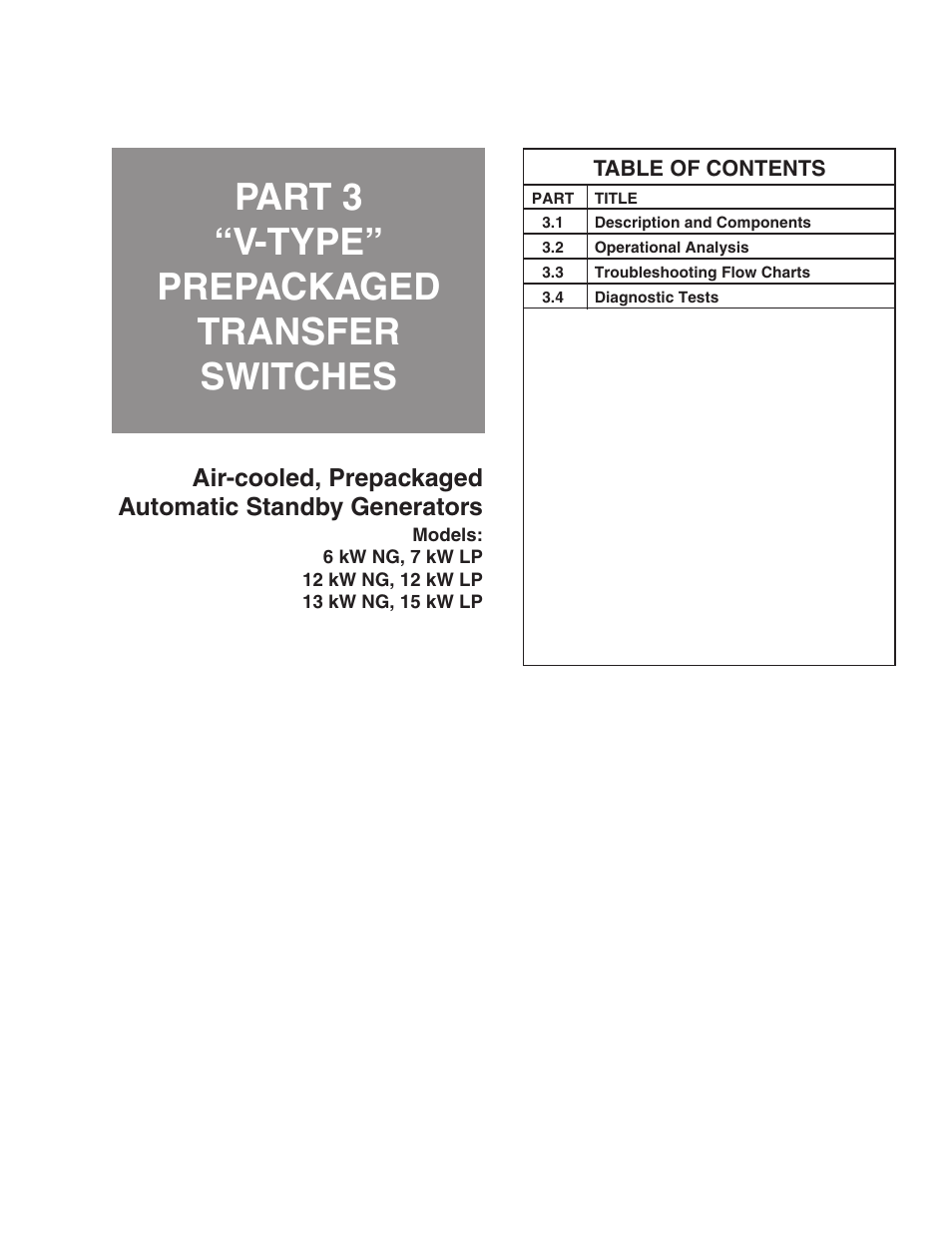 Part 3 “v-type” prepackaged transfer switches | Bryant ASPAS1BBA015 User Manual | Page 45 / 144