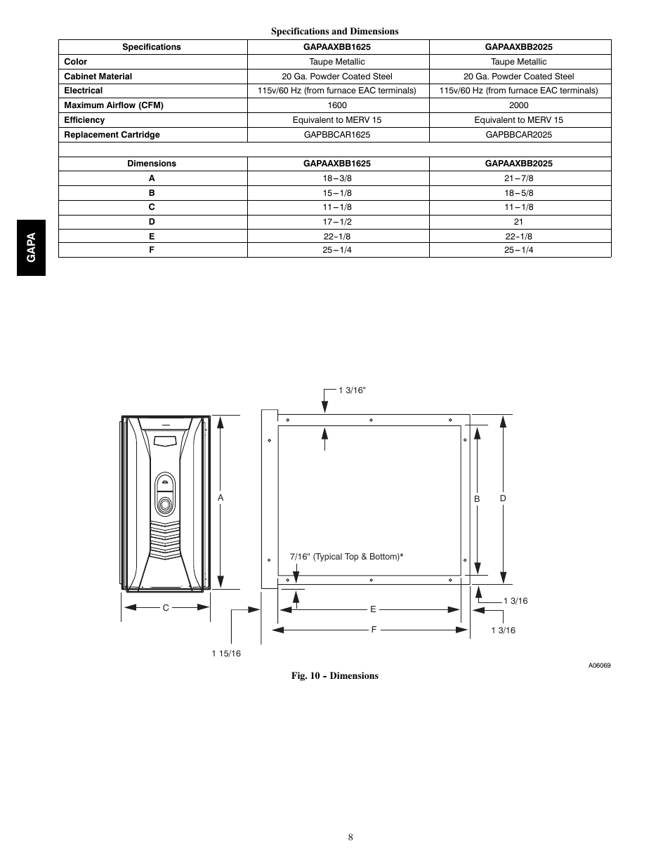 Bryant GAPAAXBB1625 User Manual | Page 8 / 10