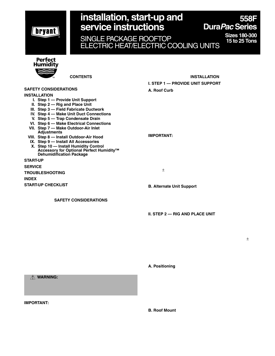 Bryant 558F User Manual | 40 pages