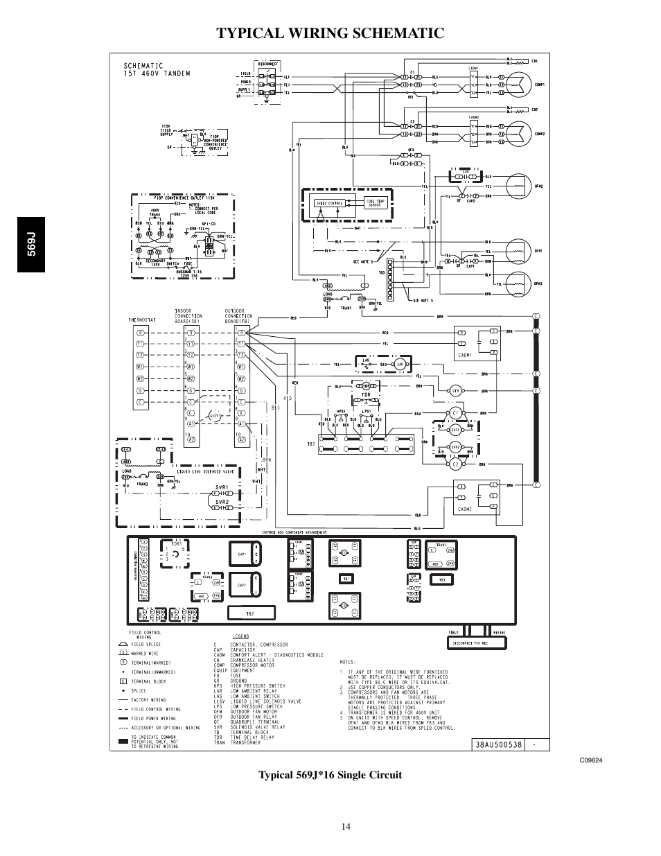 Typical wiring schematic | Bryant LEGACY 569J User Manual | Page 14 / 52