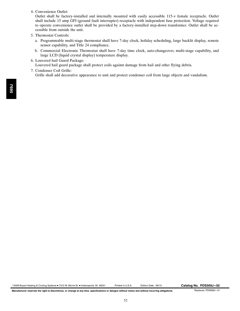 Bryant LEGACY 569J User Manual | Page 52 / 52