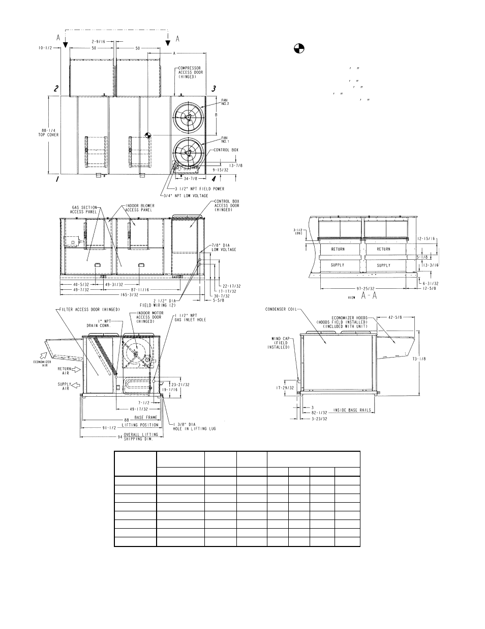 Bryant Single Package Rooftop Electric Cooling/Gas Heating Units 580G User Manual | Page 4 / 44