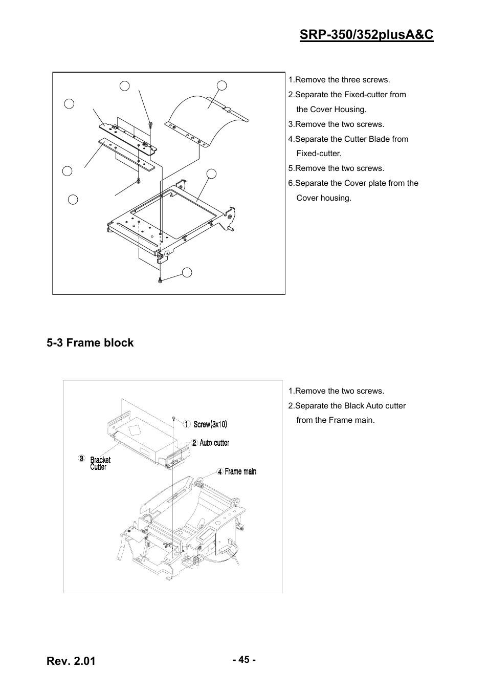 3 frame block, Rev. 2.01 | BIXOLON 352plusA User Manual | Page 45 / 59