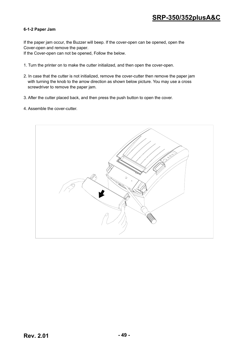 1-2 paper jam, Rev. 2.01 | BIXOLON 352plusA User Manual | Page 49 / 59