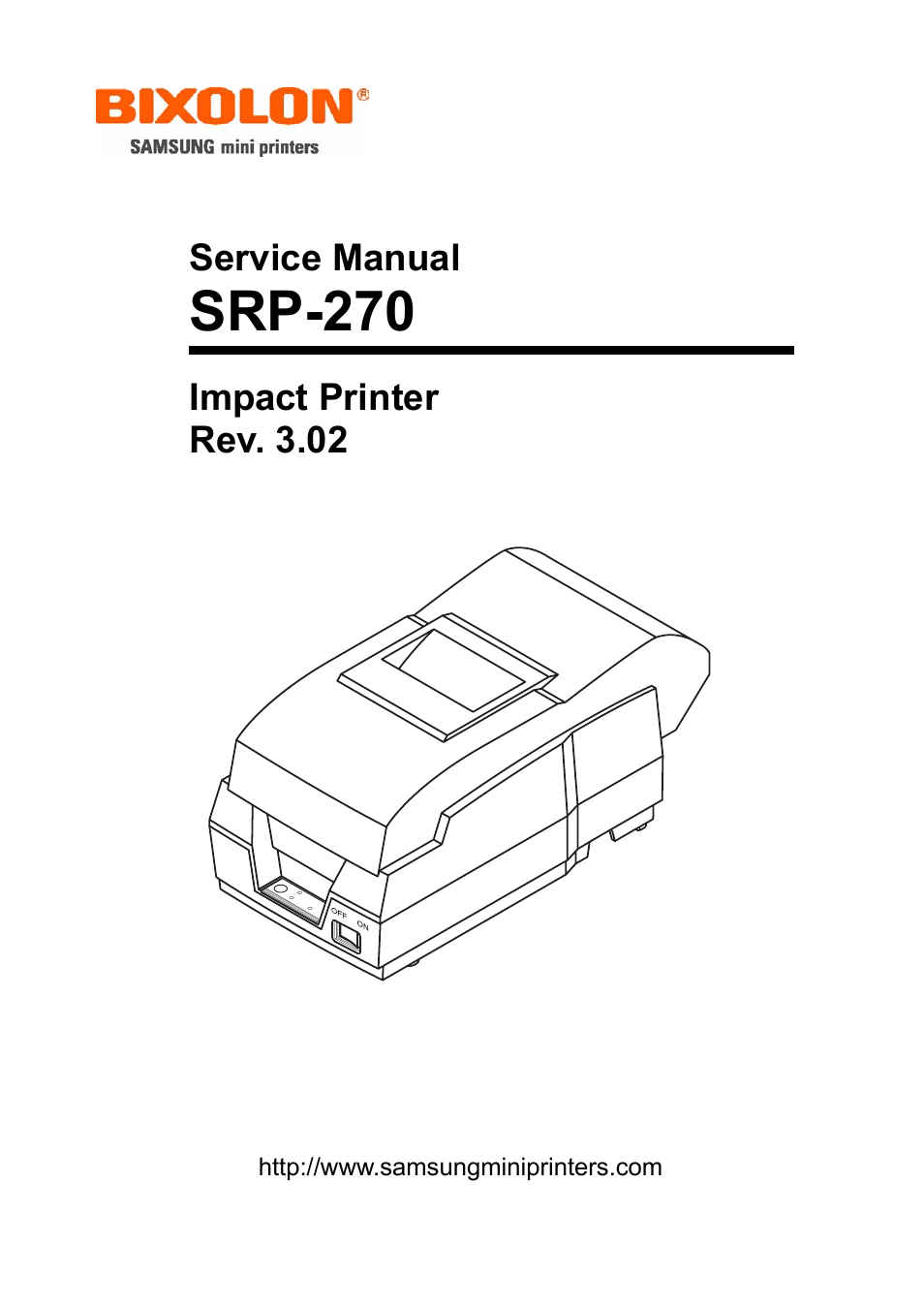 BIXOLON IMPACT PRINTER SRP-270 User Manual | 85 pages