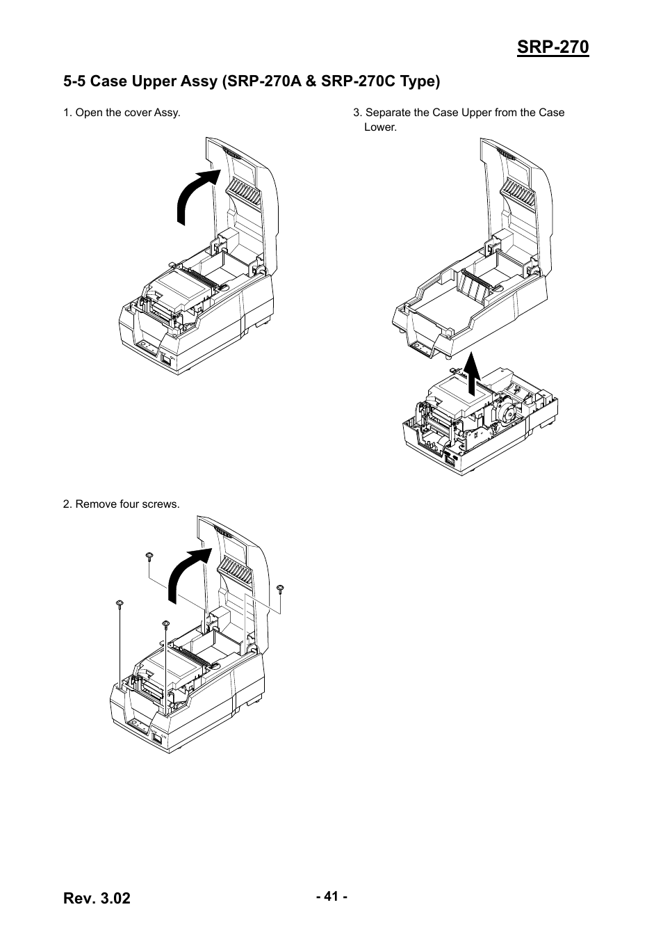 5 case upper assy (srp-270a & srp-270c type), Srp-270, Rev. 3.02 | BIXOLON IMPACT PRINTER SRP-270 User Manual | Page 41 / 85
