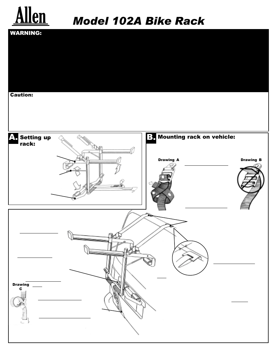 Allen Sports 102AB User Manual | 2 pages