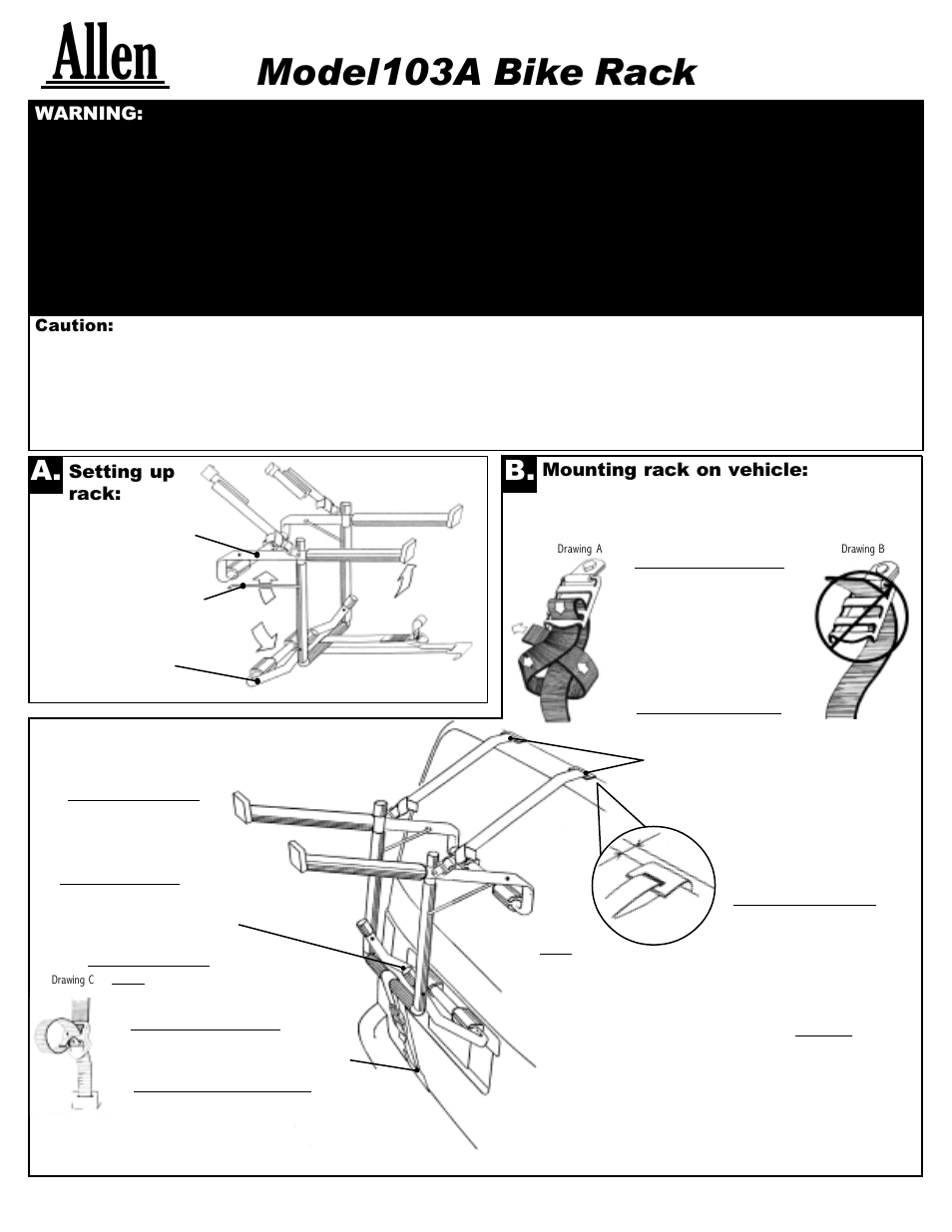 Allen Sports 103AB User Manual | 2 pages