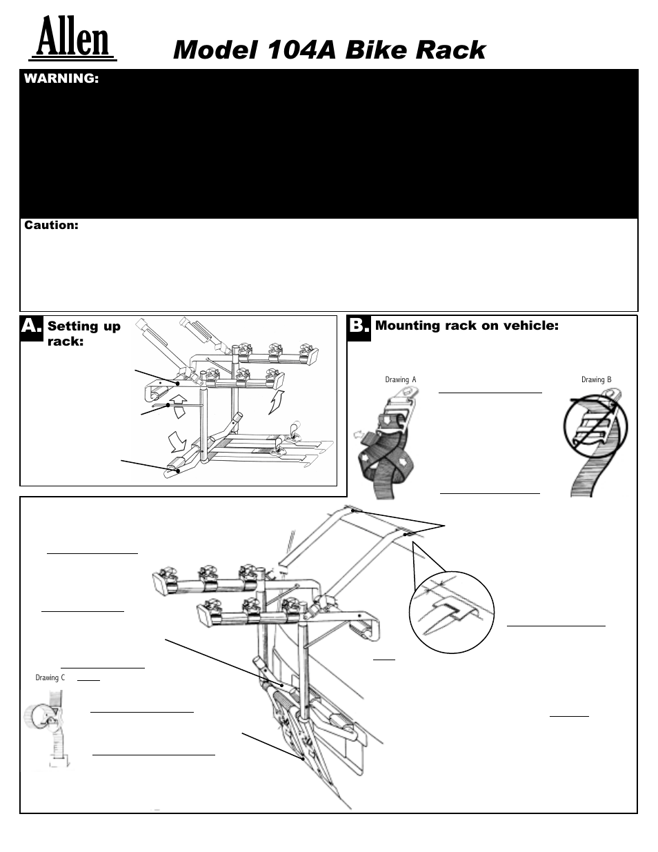 Allen Sports 104AB User Manual | 2 pages