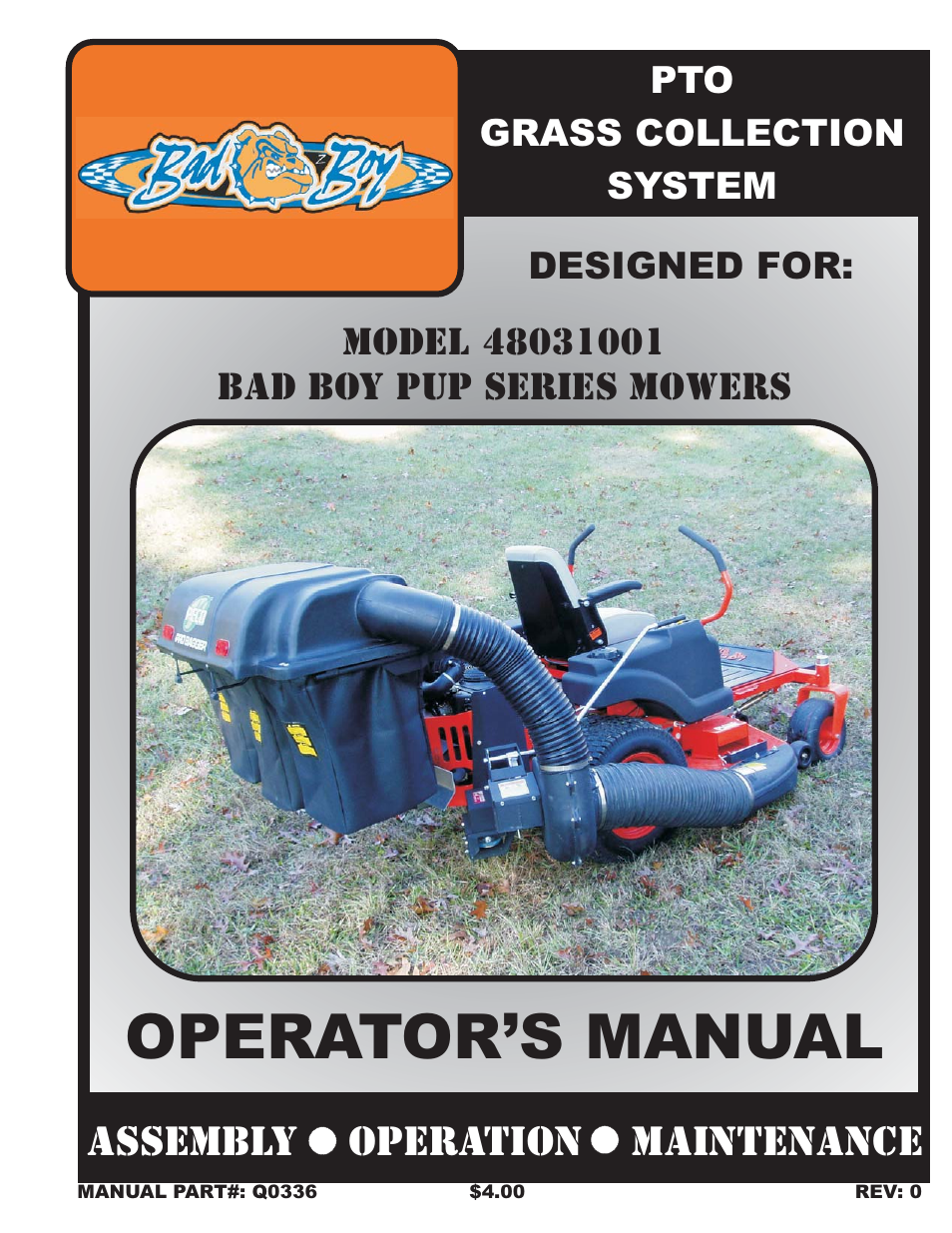 Bad Boy Mowers 48031001 User Manual | 20 pages