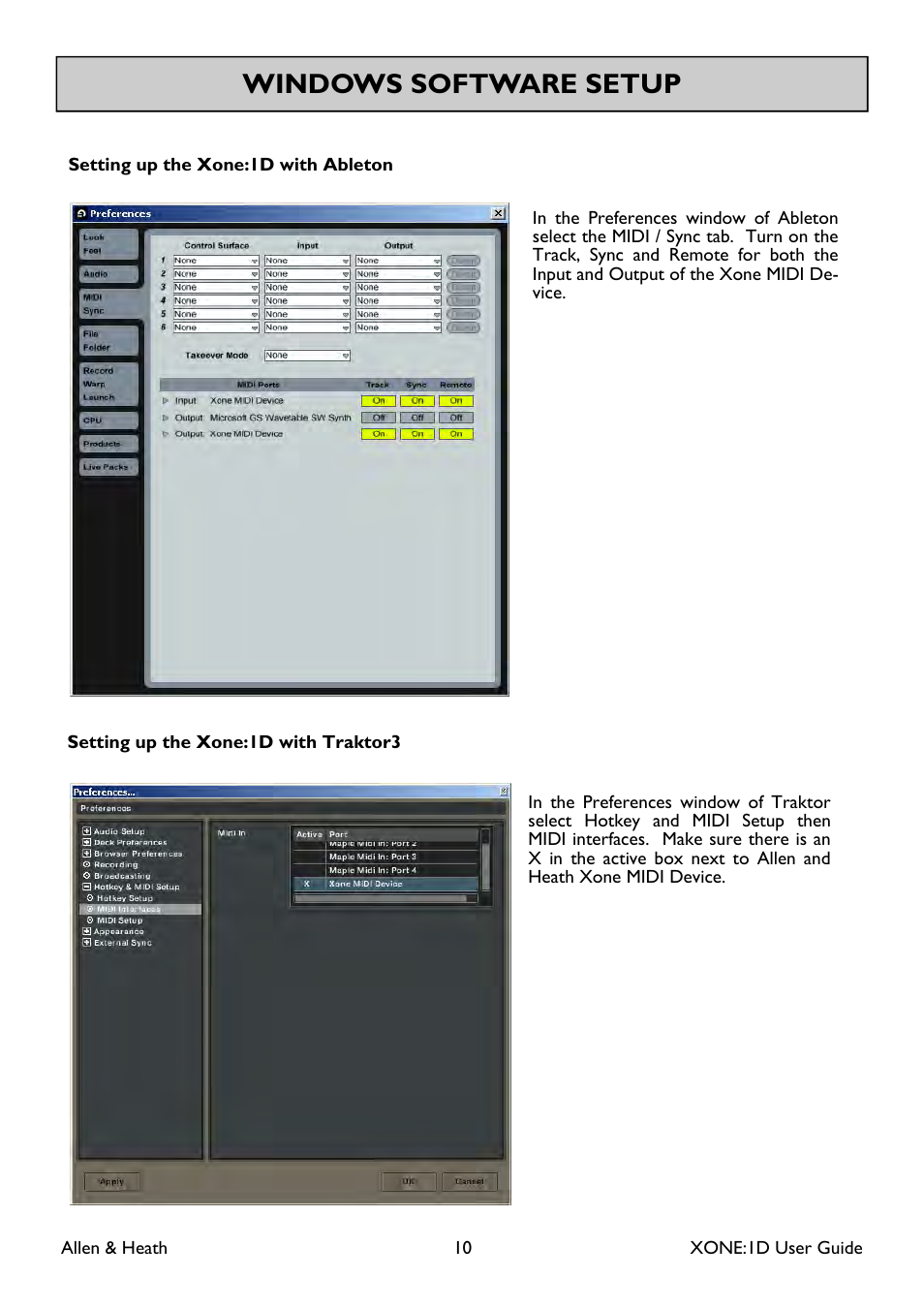 Windows software setup | Allen&Heath XONE:1D User Guide User Manual | Page 10 / 14