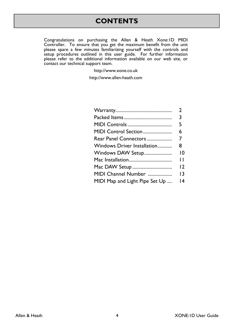 Allen&Heath XONE:1D User Guide User Manual | Page 4 / 14