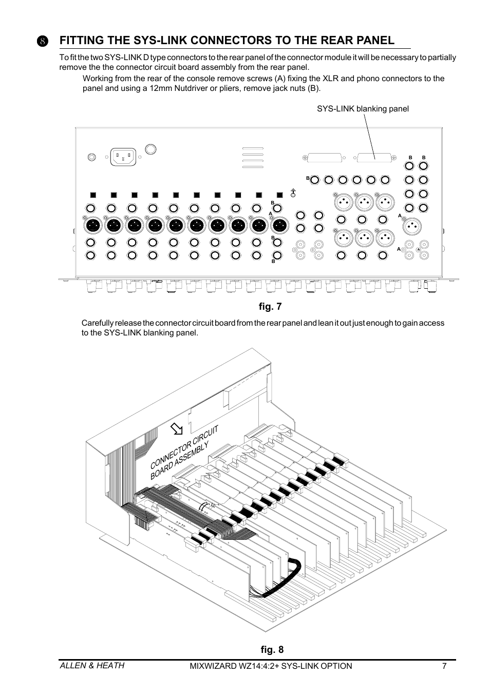 Fitting the sys-link connectors to the rear panel | Allen&Heath W21442-SL1 User Manual | Page 7 / 12