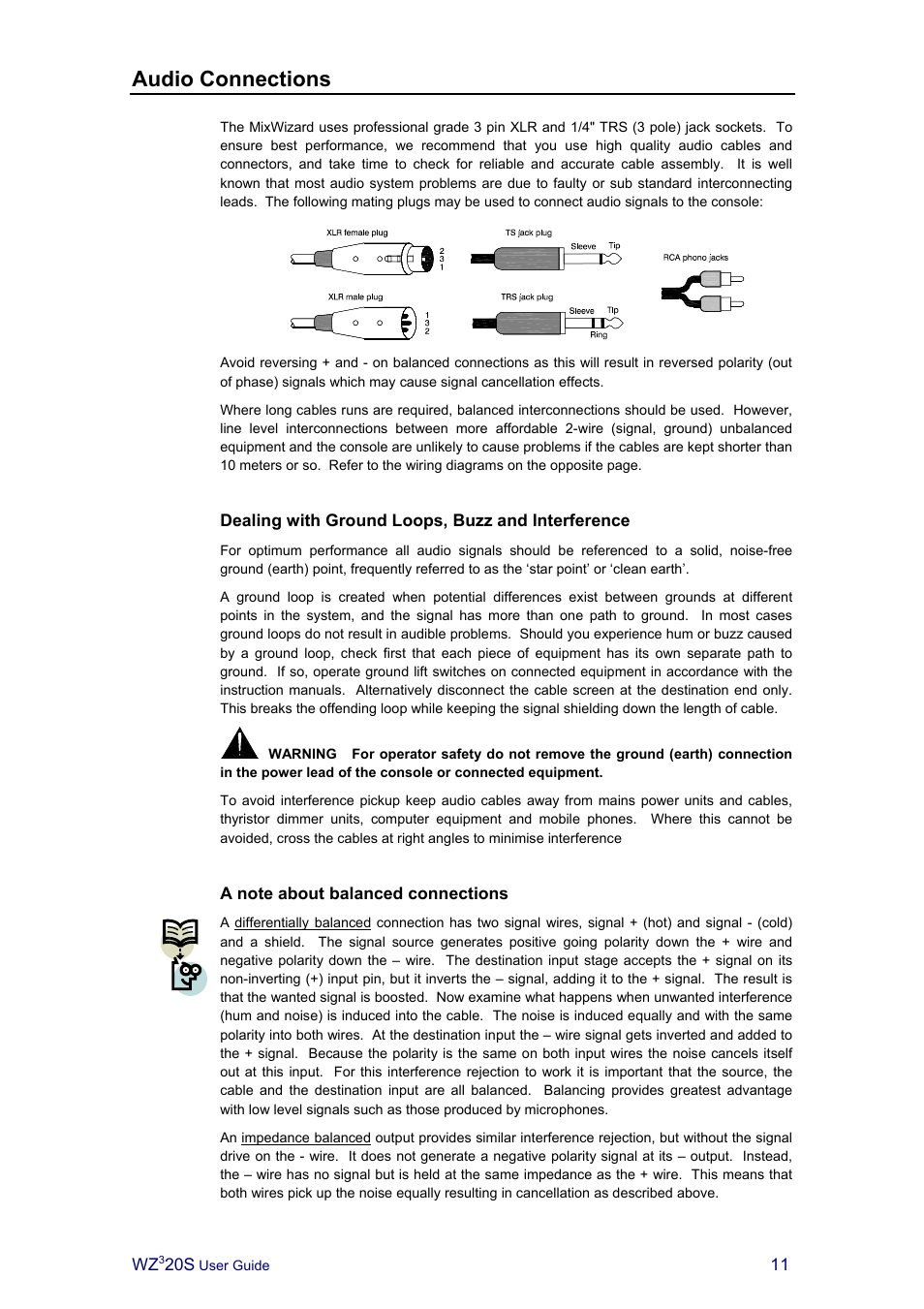 Audio connections | Allen&Heath MIXWIZARD3 20S User Manual | Page 11 / 32