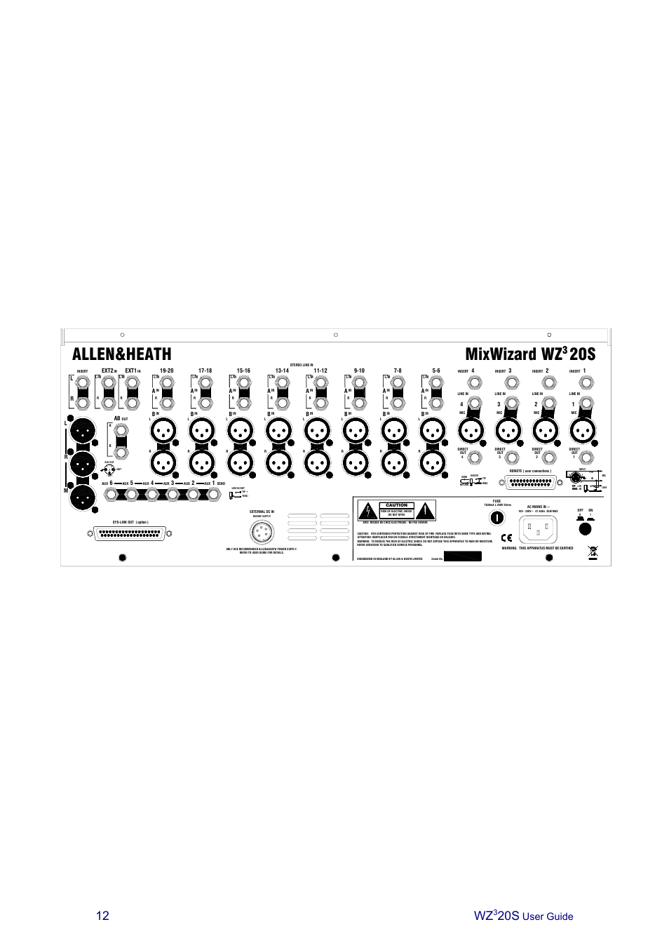 Allen&heath, Mixwizard wz, User guide | Allen&Heath MIXWIZARD3 20S User Manual | Page 12 / 32