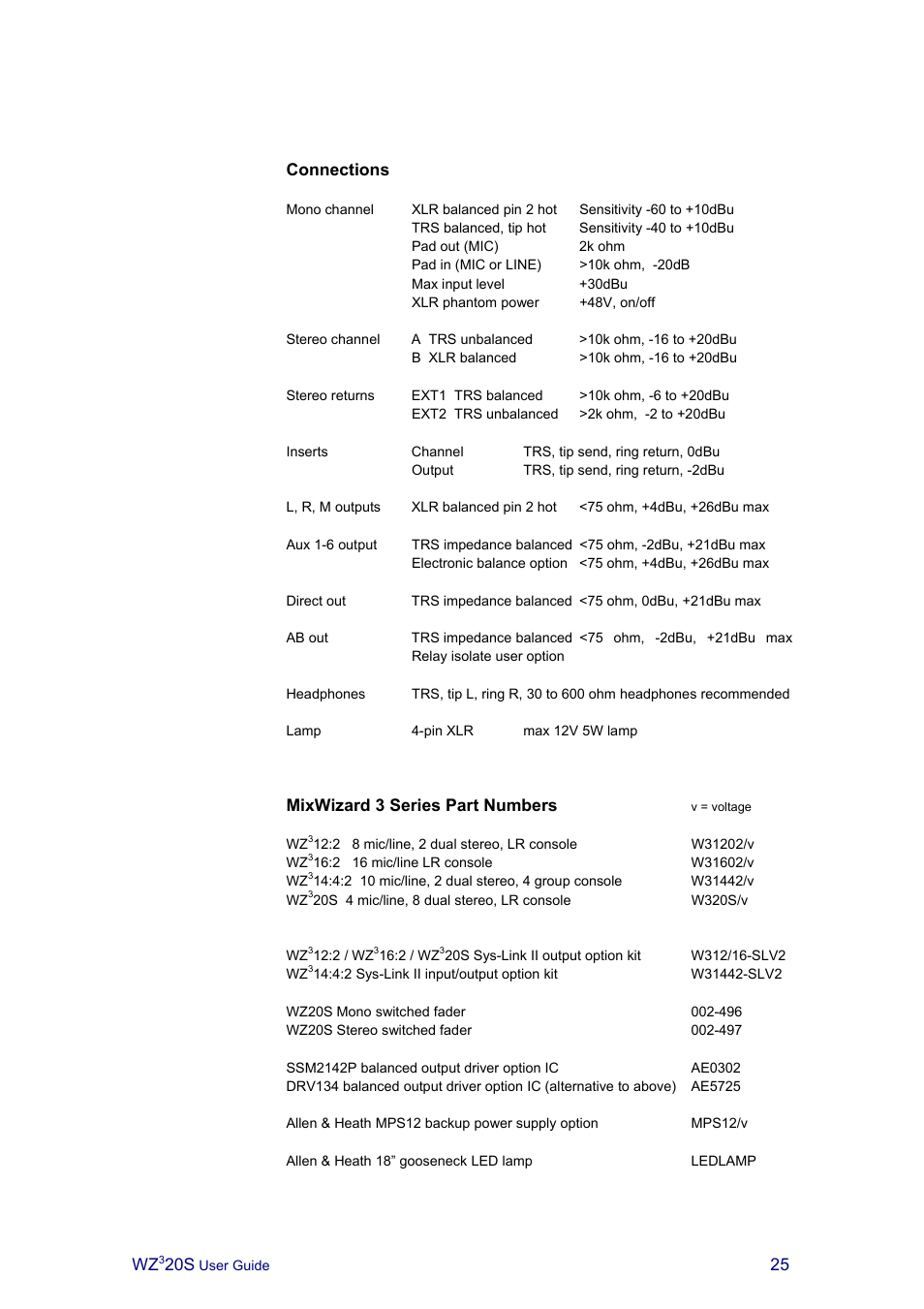 Allen&Heath MIXWIZARD3 20S User Manual | Page 25 / 32