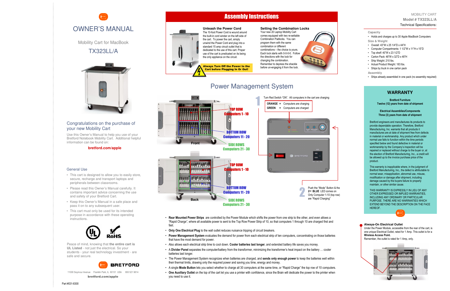 Bretford TX323LL/A User Manual | 2 pages