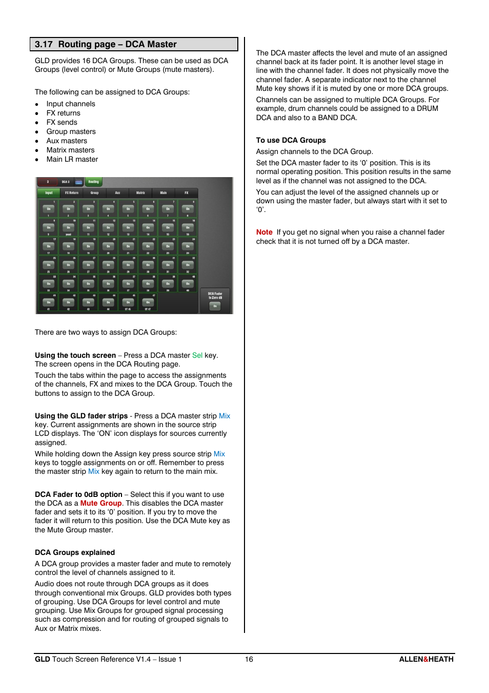 Allen&Heath GLD-112 Reference Guide User Manual | Page 16 / 55