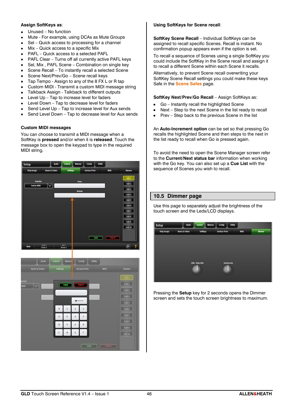 Dimmer | Allen&Heath GLD-112 Reference Guide User Manual | Page 46 / 55